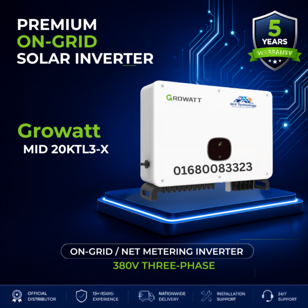 Growatt MID 20KTL3-X On-Grid 3-Phase Inverter 380V | MK TECHNOLOGY