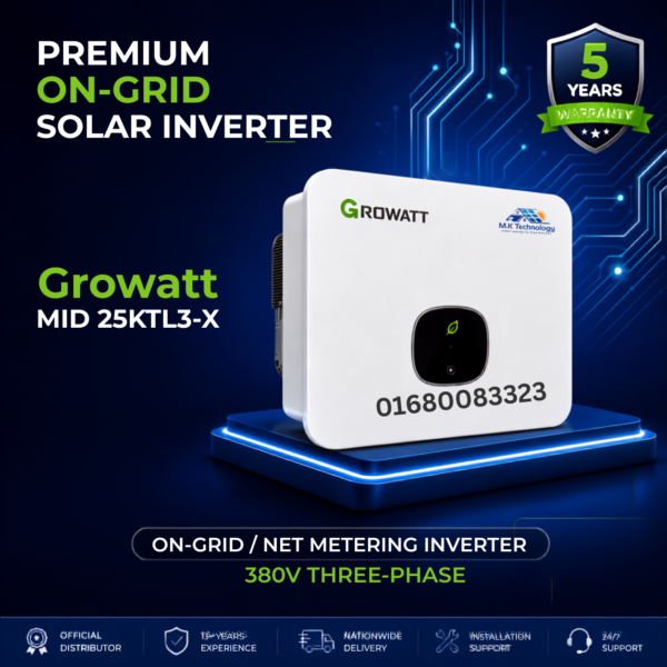 Growatt MID 25KTL3-X 25kW On-Grid Inverter | MK TECHNOLOGY
